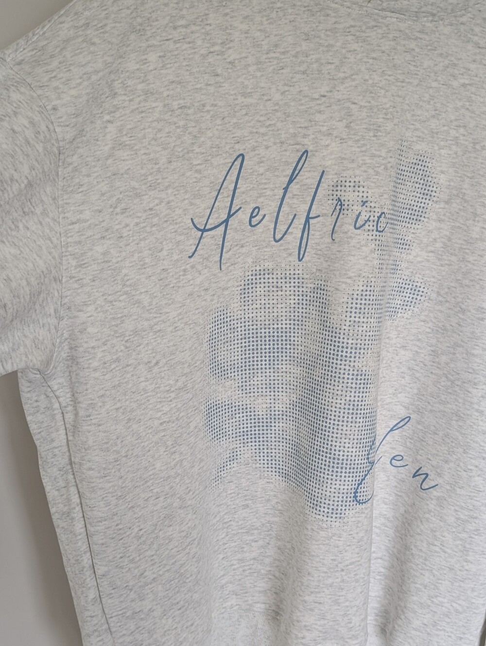 Aelfric Eden Oversized Hoodie Blurring Flower Print Size XL Gray Blue - Picture 4 of 12